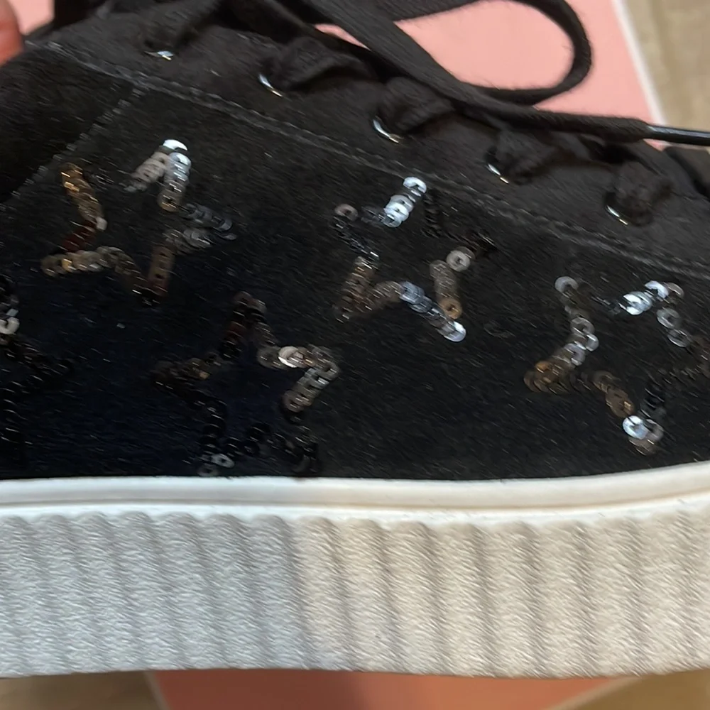 ☀️☀️Luxury Rebel Black LR -Tinella so cute sequence star sneakers☀️☀️☀️ - Picture 10 of 10